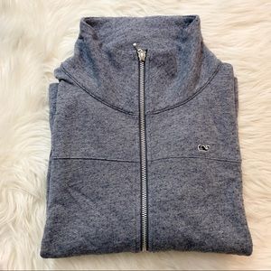 Vineyard Vines Blue Grey Zip Up Sweater Sz M